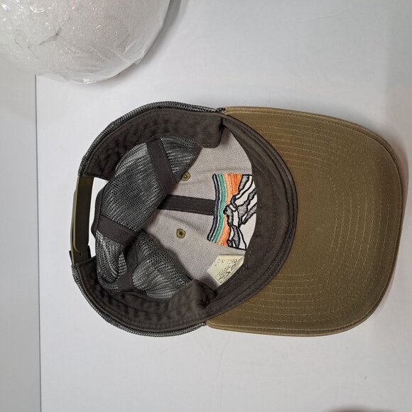 Patagonia Trucker Hat Snapback Cap Tan/Gray Mesh Adjust Embroidered Logo - Picture 9 of 12
